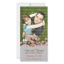 Cherry Blossom Garden Save the Date Photo Custom Photo Card