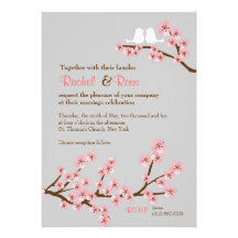 Cherry Blossom Garden Wedding Invitation