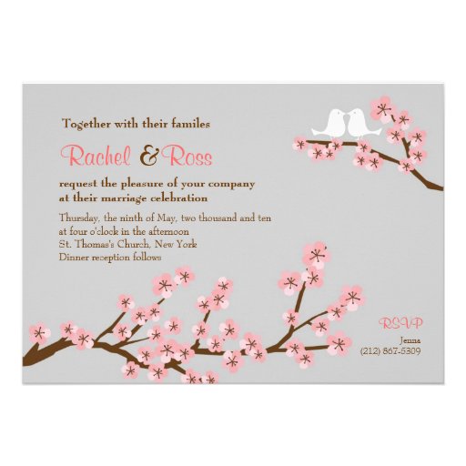 Cherry Blossom Garden Wedding Invitation