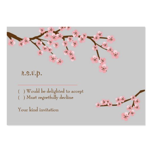 Cherry Blossom Garden Wedding RSVP Card Business Card