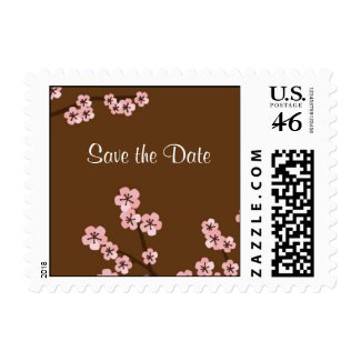 Cherry Blossom Garden Wedding Stamp