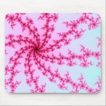 Cherry Blossom - Gentle Pink Fractal Swirls Mousepads