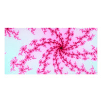 Cherry Blossom - Gentle Pink Fractal Swirls Photo Card Template