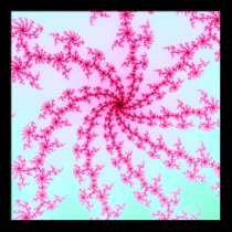Cherry Blossom - Gentle Pink Fractal Swirls Posters