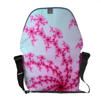 Cherry Blossom - Gentle Pink Fractal Swirls rickshawmessengerbag