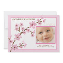 Cherry Blossom Girl Birth Announcement : baby pink invitations by BabyShoppe Cherry Blossom Girl Birth Announcement : baby pink invitations