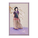 cherry blossom girl mauve pink version wrappedcanvas