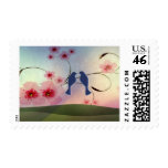 Cherry Blossom Love Bird Wedding Postage postage