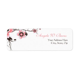Cherry Blossom Modern Custom Address Labels label