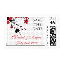 Cherry Blossom Modern Custom Save the Date postage