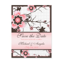 Cherry Blossom Modern Custom Save The Date postcards