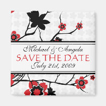 Cherry Blossom Modern Save The Date magnets