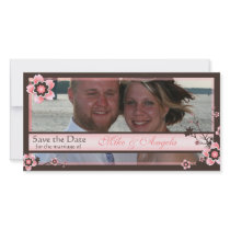 Cherry Blossom Modern Save the Date Photo Card