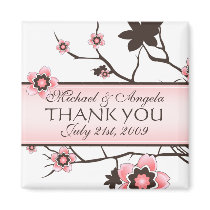 Cherry Blossom Modern Thank You magnets