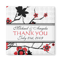 Cherry Blossom Modern Thank You magnets