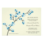 Cherry Blossom Modern Wedding Invitation :: blue