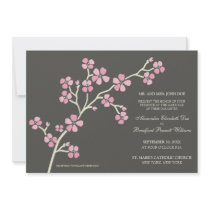 Cherry Blossom Modern Wedding Invitation :: pink