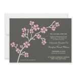 Cherry Blossom Modern Wedding Invitation :: pink