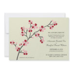 Cherry Blossom Modern Wedding Invitation :: red