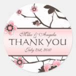 Cherry Blossom Modern Wedding Thank You Stickers