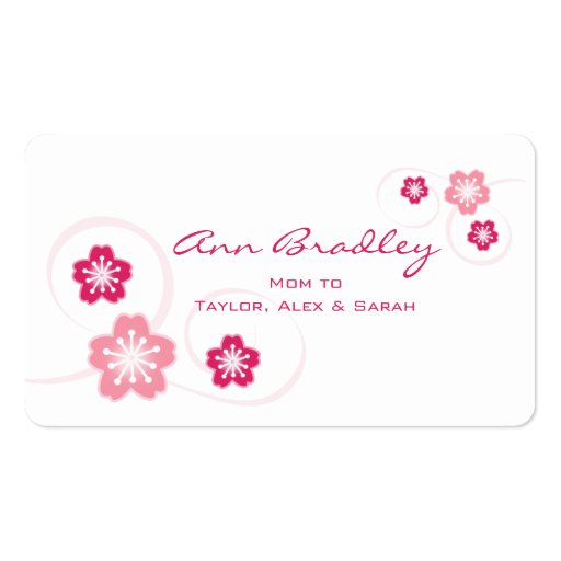 Cherry Blossom Mom Calling Card Business Card (front side)