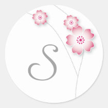 Cherry Blossom Monogram Sticker stickers