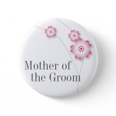 Cherry Blossom Mother of the Groom Button