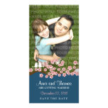 Cherry Blossom (Navy) Save the Date Photo Photo Greeting Card