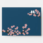 Cherry Blossom (Navy) Wedding Envelope envelopes