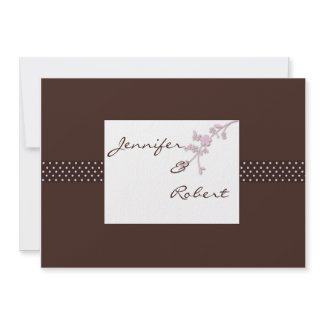 Cherry Blossom on Brown Polka Dot Invitation invitation