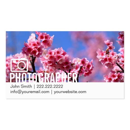 Cherry Blossom Photography Business Cards