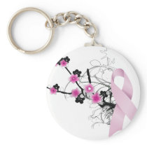 Cherry Blossom Pink Ribbon Key Chain