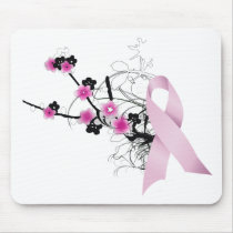 Cherry Blossom Pink Ribbon mousepads by bubblegumdesigns Cherry Blossom Pink Ribbon mousepads