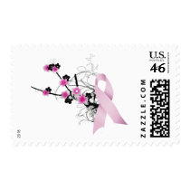 Cherry Blossom Pink Ribbon Postage Stamp