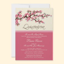 Cherry Blossom Quinceanera Invitation (pink) invitations