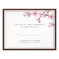 Cherry Blossom reply cards Personalized Invites