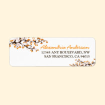 Cherry Blossom Return Address Label (orange) labels