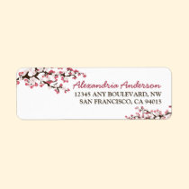Cherry Blossom Return Address Label (pink) labels