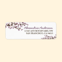 Cherry Blossom Return Address Label (purple) labels