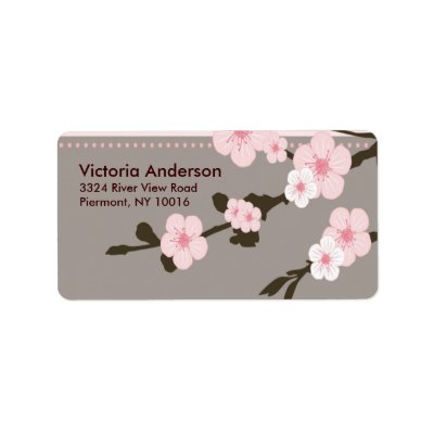 Cherry Blossom Return Address Labels.