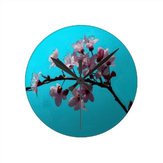 Cherry Blossom Round Clocks