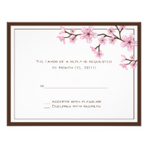 Cherry Blossom RSVP Cards