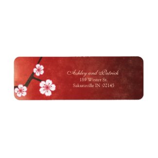 Cherry Blossom Sakura Adress Label label