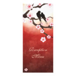 Cherry Blossom Sakura & love Birds Wedding Menu Custom Announcement