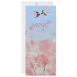 Cherry Blossom Sakura & Love Swallows Wedding Menu Announcement