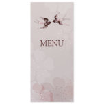 Cherry Blossom Sakura & Love Swallows Wedding Menu Custom Invites