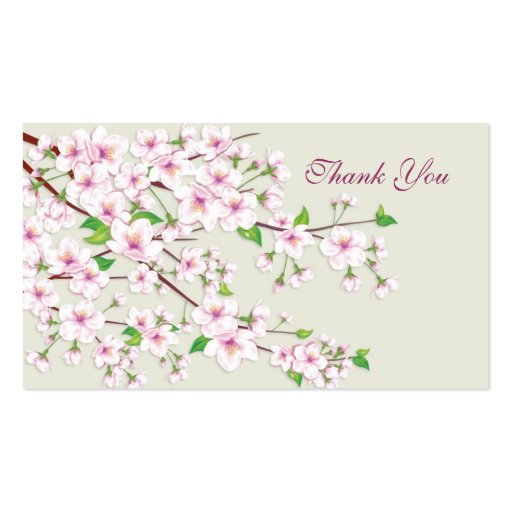 Cherry Blossom (Sakura).Thank you Wedding/Gift Tag Business Card (front side)