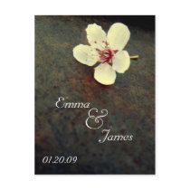 Cherry Blossom Save the Date Vintage Rust Postcard