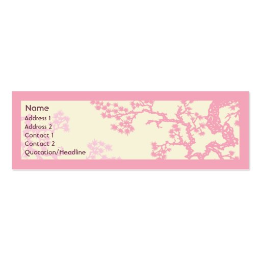 Cherry Blossom - Skinny Business Card Template (front side)