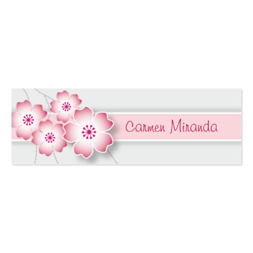 Cherry Blossom Skinny Card Business Card Template (front side)